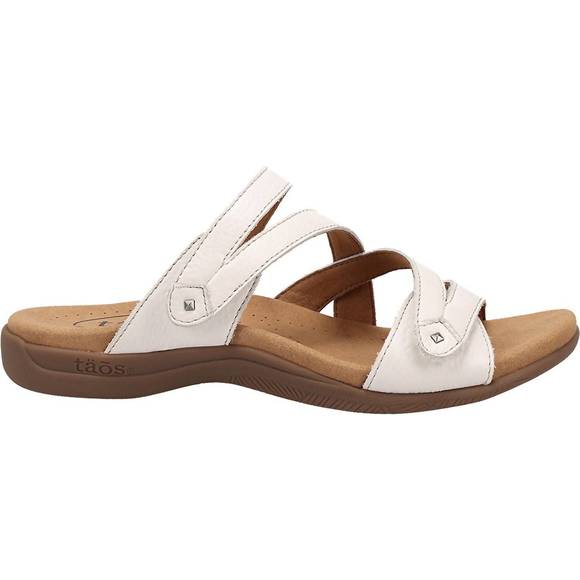 NEW TAOS women's double u leather strap sandals in white leather - Picture 1 of 4